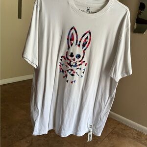 Psycho Bunny Men White Graphic T-Shirt